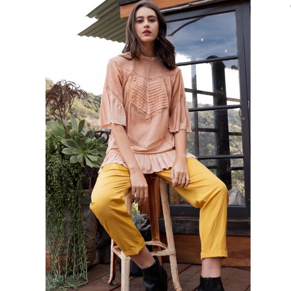 💼M 🦚Kate Sweet Peach Tea Dye Tunic Top New - Picture 6 of 11